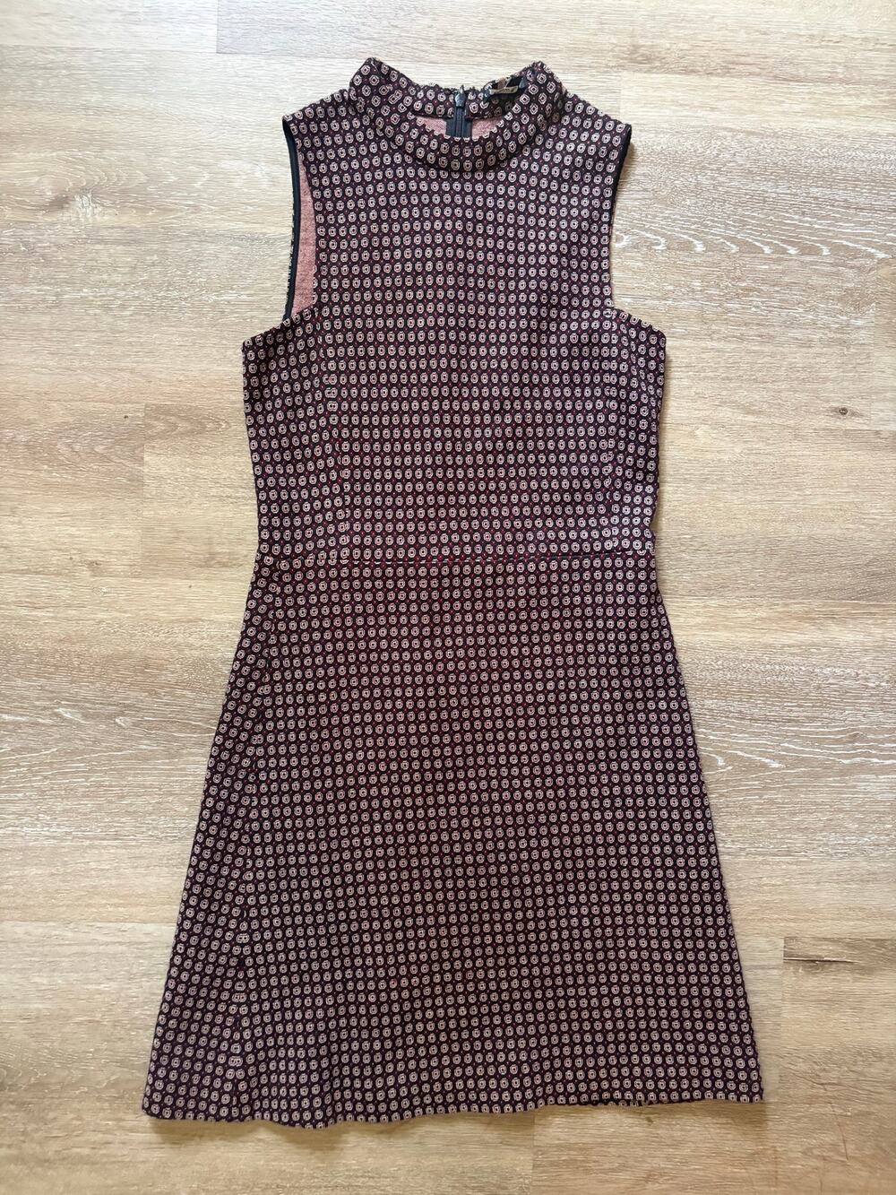 Theory Seraon Palmetto Knit Sleeveless Mock Neck Mini Dress